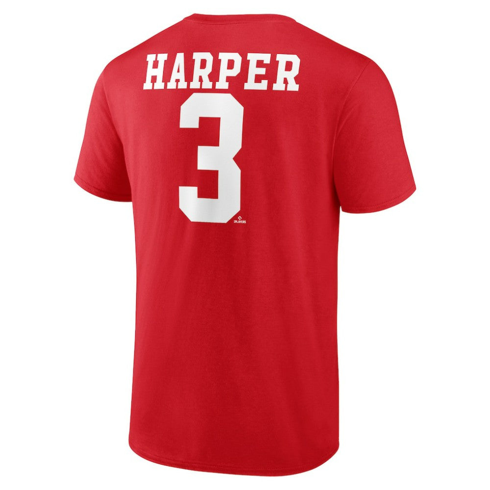 Bryce Harper Philadelphia Phillies Player Name & Number T-Shirt Red