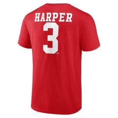 Bryce Harper Philadelphia Phillies Player Name & Number T-Shirt Red