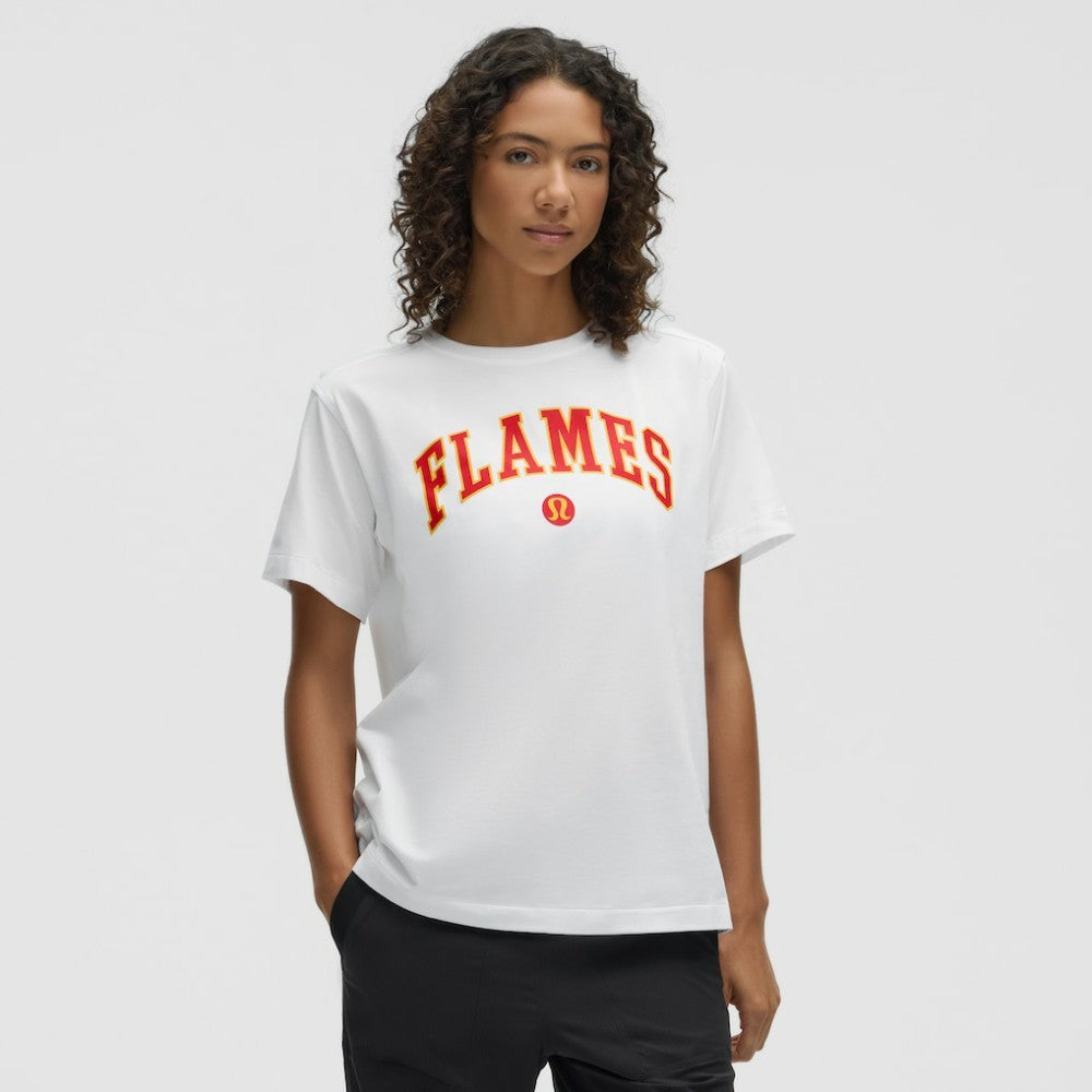 Calgary Flames lululemon Women's All Yours Organic Cotton T-Shirt - White T-shirts