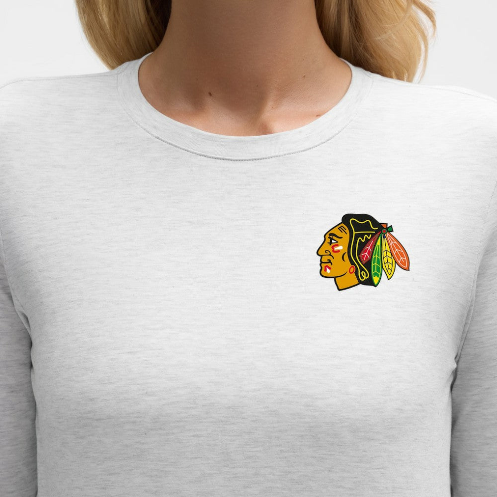 Chicago Blackhawks lululemon Women's Love Long Sleeve T-Shirt - Heathered Core Ultra Light Grey T-shirts