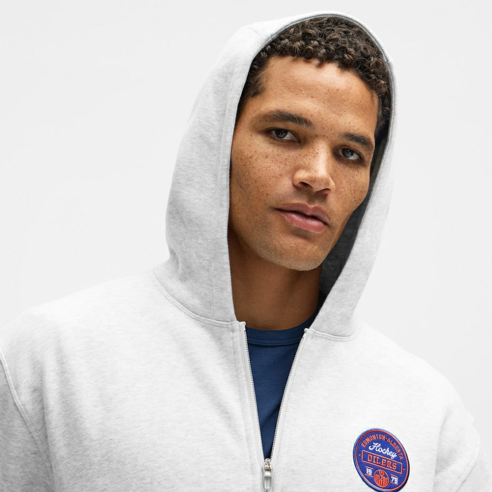 Edmonton Oilers lululemon Steady State Full-Zip Hoodie - Heathered Core Ultra Light Grey Hoodies