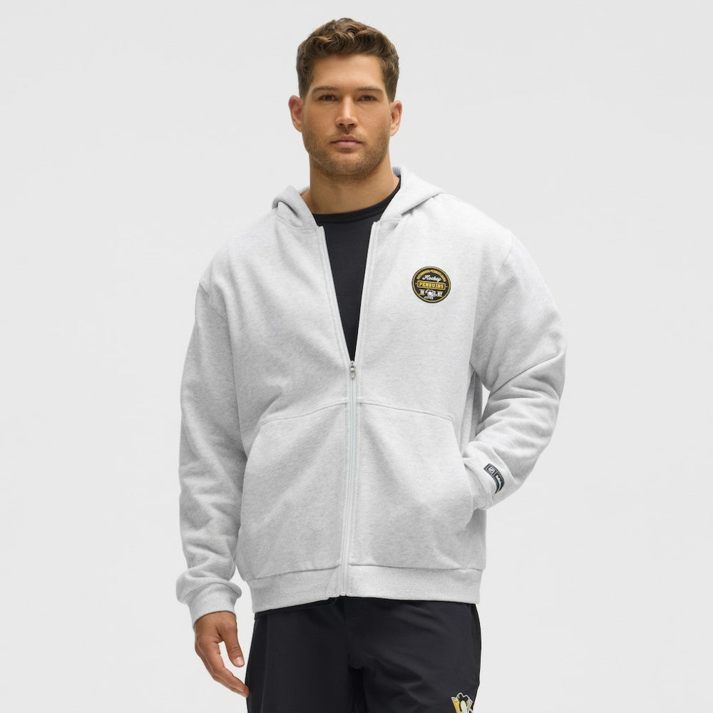 Pittsburgh Penguins lululemon Steady State Full-Zip Hoodie - Heathered Core Ultra Light Grey Hoodies
