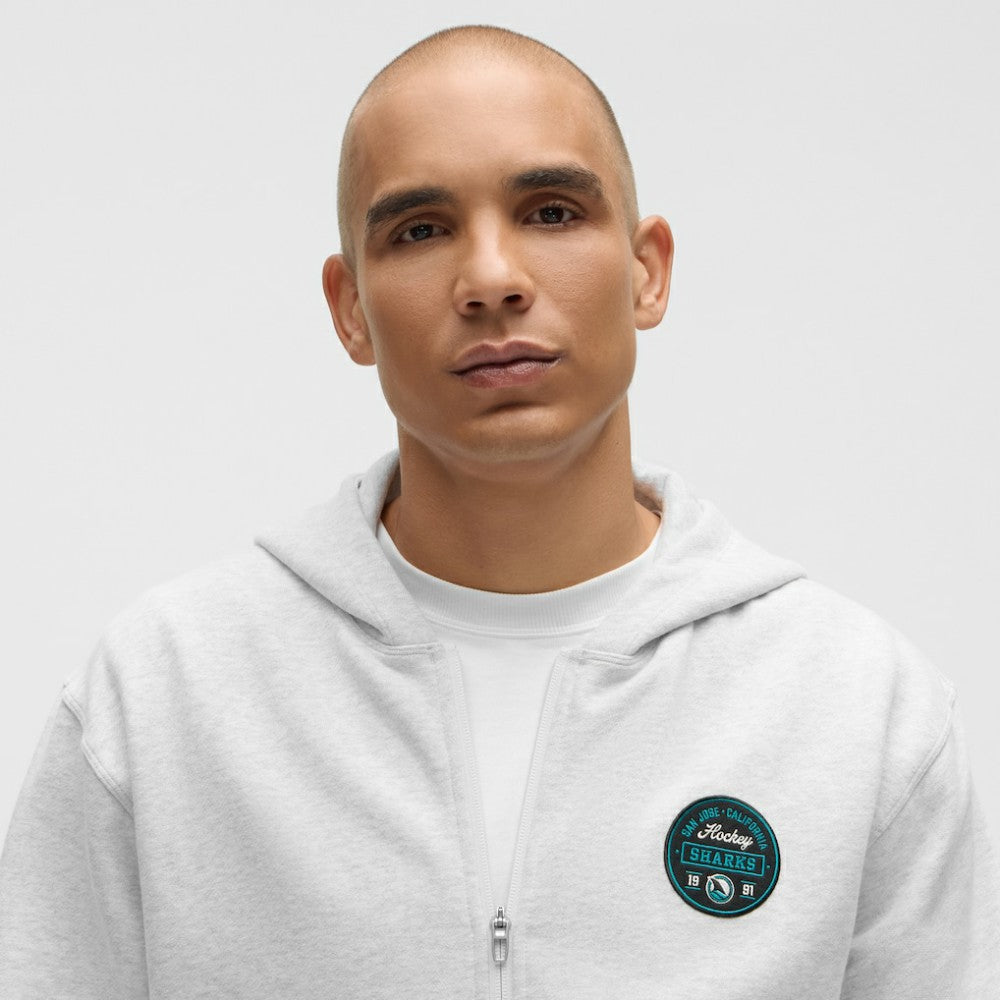 San Jose Sharks lululemon Steady State Full-Zip Hoodie - Heathered Core Ultra Light Grey Hoodies