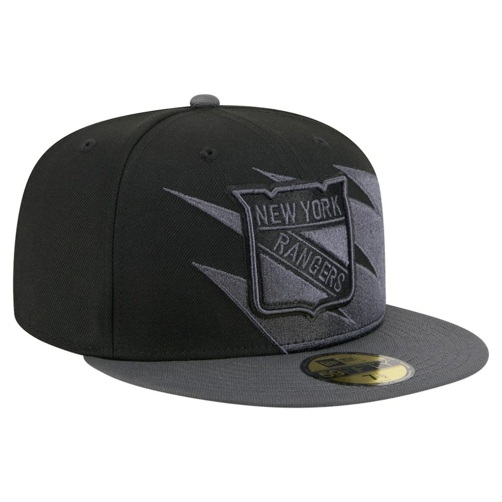 New York Rangers New Era Spikes 59FIFTY Fitted Hat - Black Hats