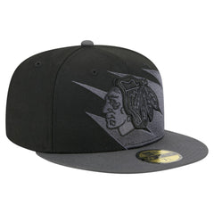 Chicago Blackhawks New Era Spikes 59FIFTY Fitted Hat - Black Hats