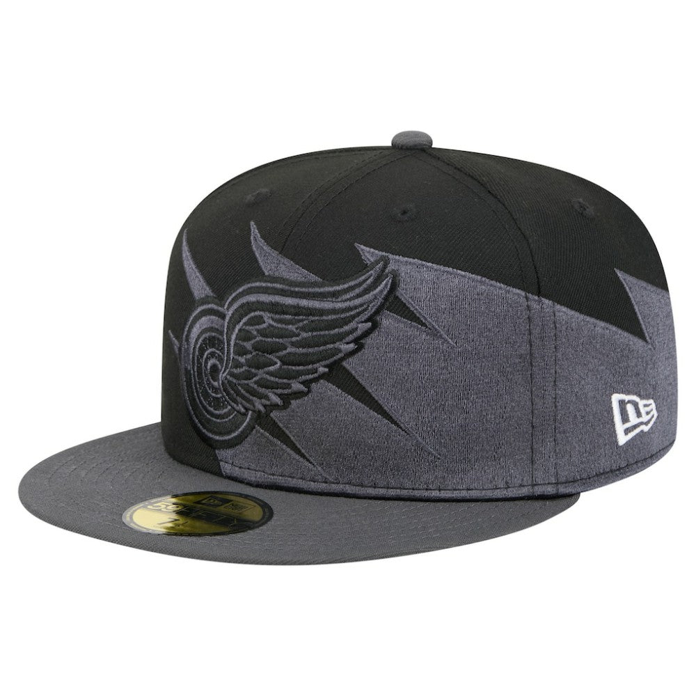 Detroit Red Wings New Era Spikes 59FIFTY Fitted Hat - Black Hats