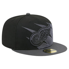 Detroit Red Wings New Era Spikes 59FIFTY Fitted Hat - Black Hats