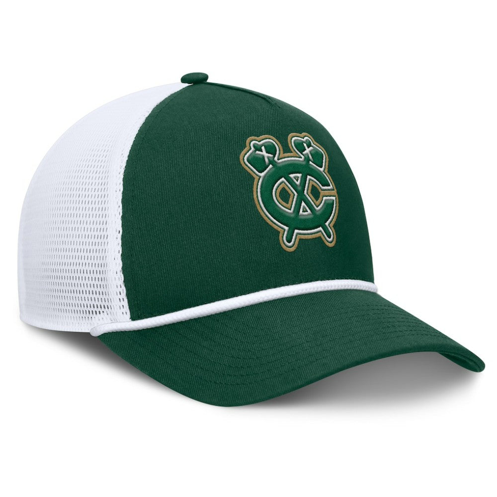 Chicago Blackhawks Fanatics Bermuda A-Frame Adjustable Hat - Green/White Hats