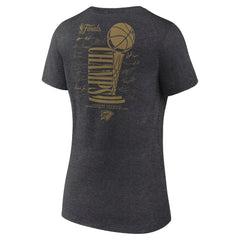 Oklahoma City Thunder Women's 2025 NBA Finals Champions Double Dribble V-Neck T-Shirt - Heather Charcoal for sale