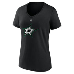 Mikko Rantanen Dallas Stars Fanatics Women's Authentic Stack Name & Number V-Neck T-Shirt - Black T-shirts