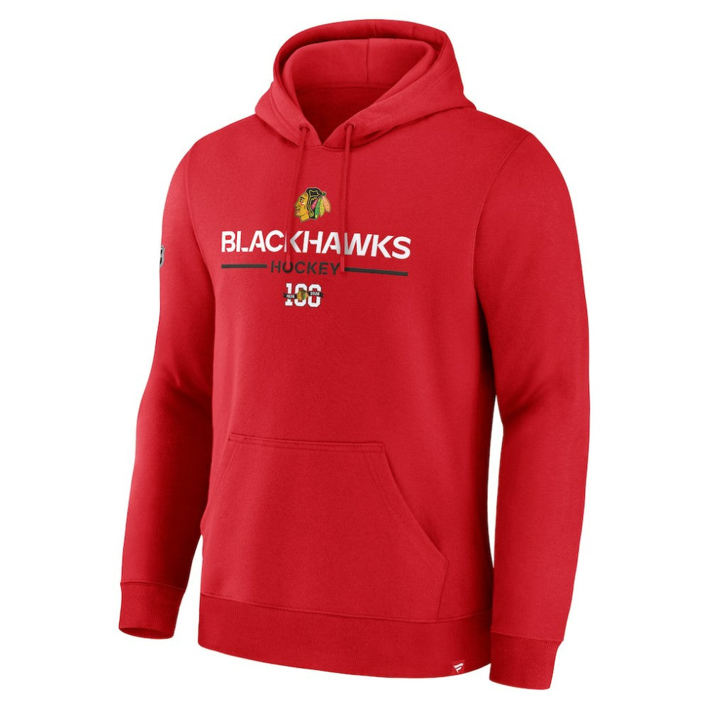 Chicago Blackhawks Fanatics Centennial Fleece Pullover Hoodie - Red Hoodies
