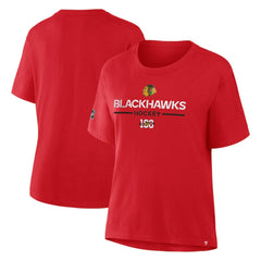 Chicago Blackhawks Fanatics Women's Centennial Celebration T-Shirt - Red T-shirts