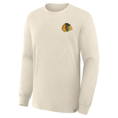 Chicago Blackhawks Fanatics Centennial Legacy Long Sleeve T-Shirt - Beige T-shirts
