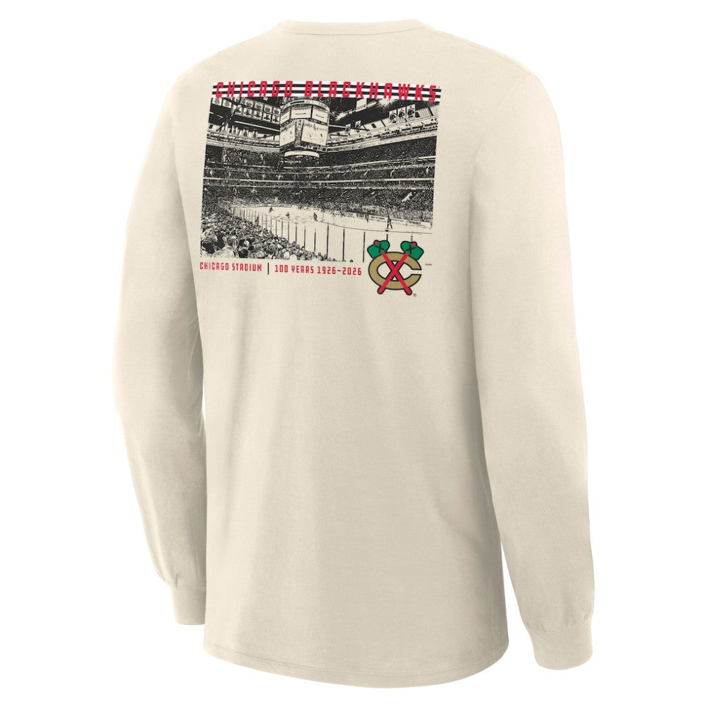 Chicago Blackhawks Fanatics Centennial Legacy Long Sleeve T-Shirt - Beige T-shirts
