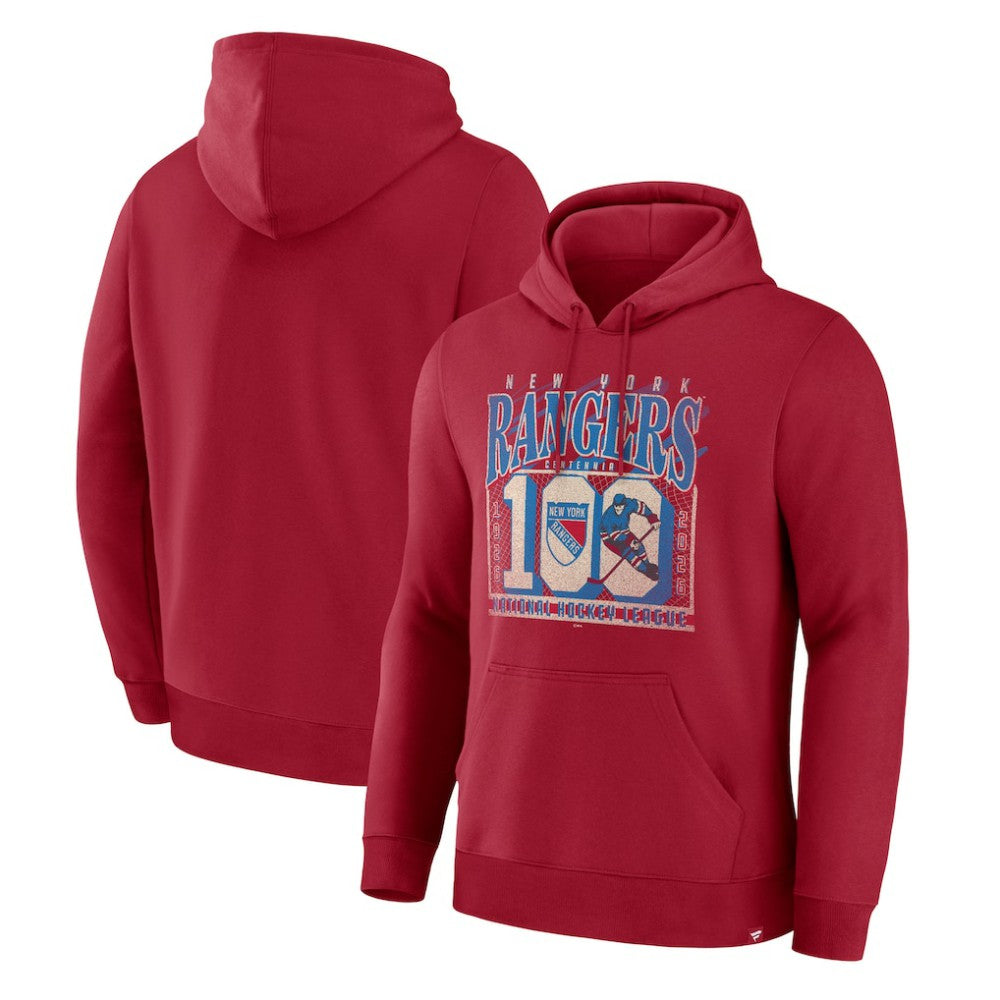 New York Rangers Fanatics Centennial Fleece Hoodie - Red Hoodies