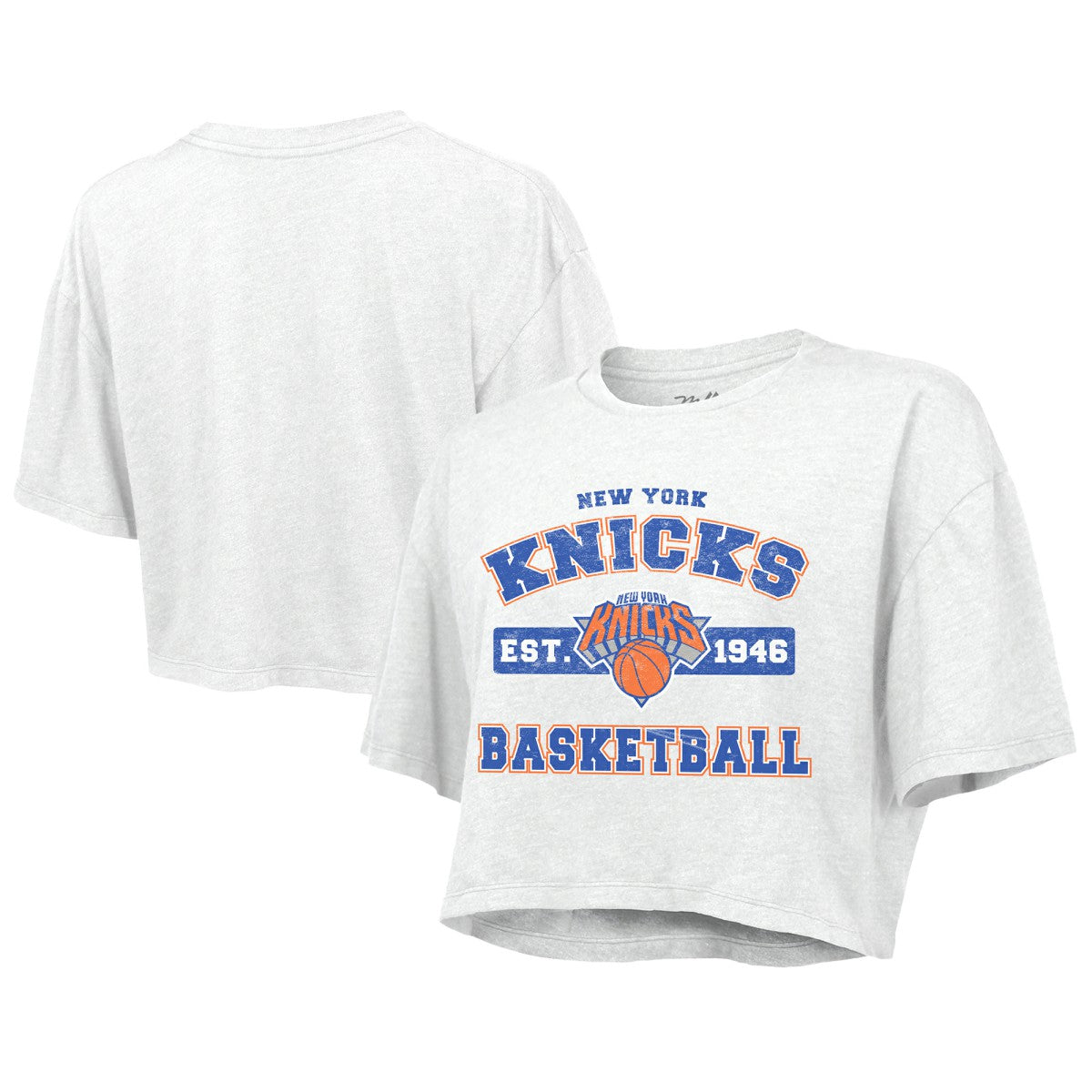 New York Knicks Majestic Threads Women's Boxy Crop Top - White sale