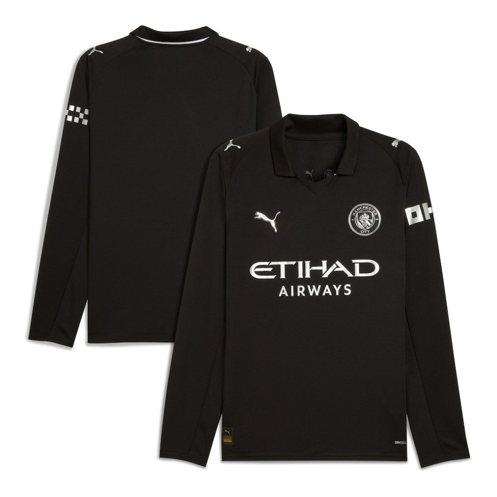 Manchester City 2025/26 Away Replica Long Sleeve Jersey - Black shop