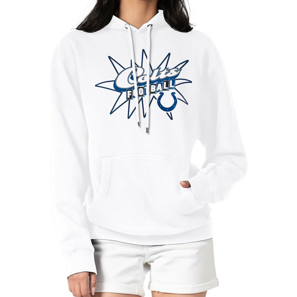 Indianapolis Colts Starter Women's Drive-In Sign Pullover Hoodie - White on sale
