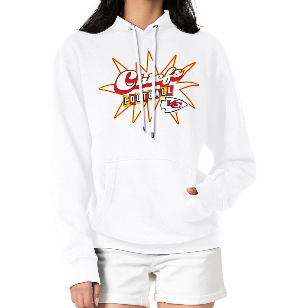 Kansas City Chiefs Starter Women's Drive-In Sign Pullover Hoodie - White discount