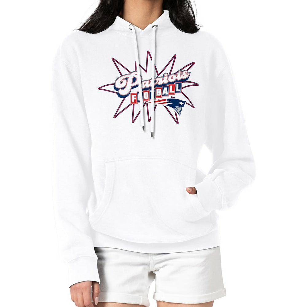 New England Patriots Starter Women's Drive-In Sign Pullover Hoodie - White for sale