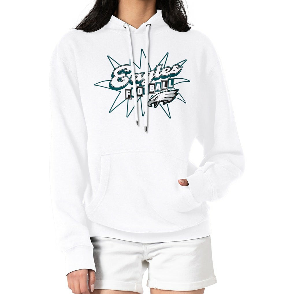 Philadelphia Eagles Starter Women's Drive-In Sign Pullover Hoodie - White outlet