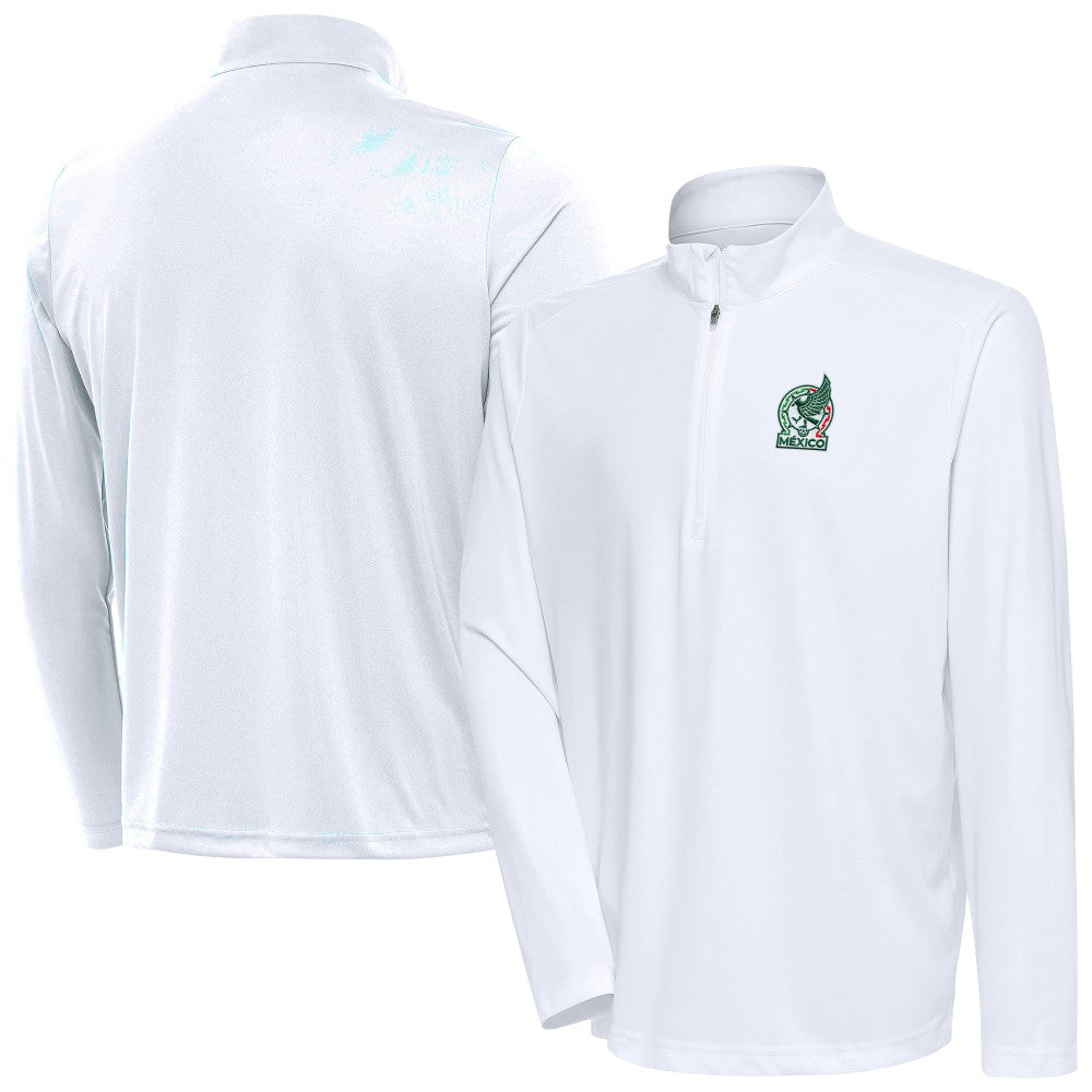 Mexico National Team Antigua Statement Quarter-Zip Pullover - White discount