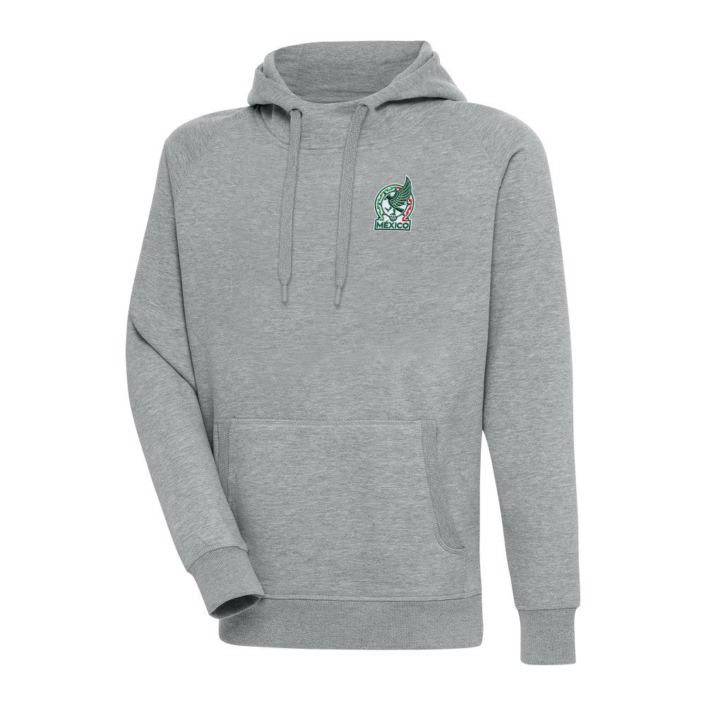 Mexico National Team Antigua Takeover Pullover Hoodie - Heather Gray sale