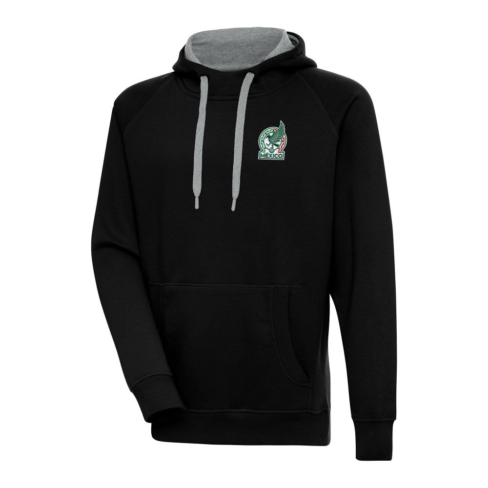Mexico National Team Antigua Takeover Pullover Hoodie - Black discount
