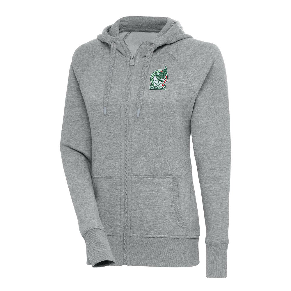 Mexico National Team Antigua Women's Takeover Full-Zip Hoodie - Heather Gray for sale