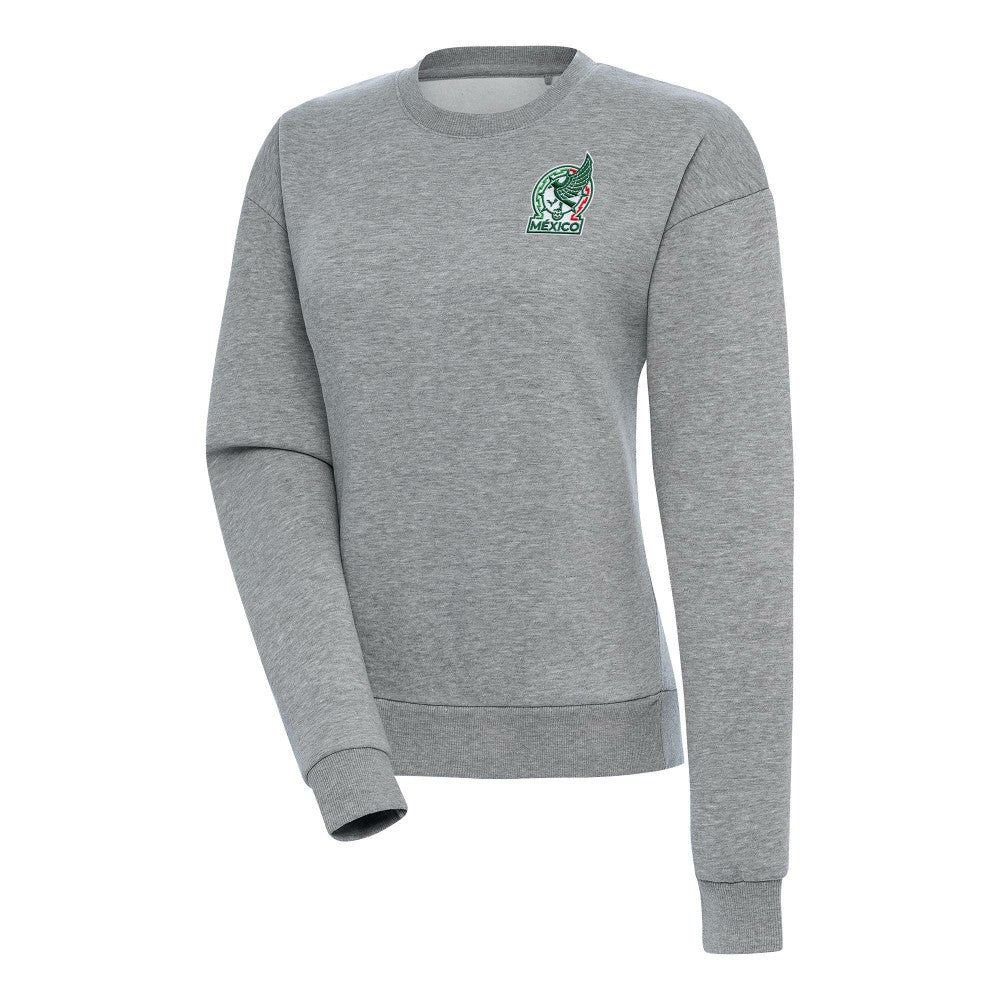 Mexico National Team Antigua Women's Takeover Pullover Sweatshirt - Heather Gray shop