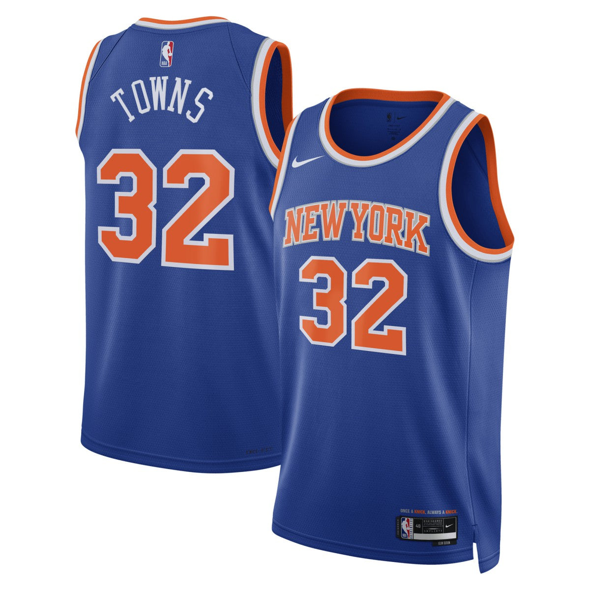 Karl-Anthony Towns New York Knicks Unisex Swingman Jersey - Icon Edition - Blue online