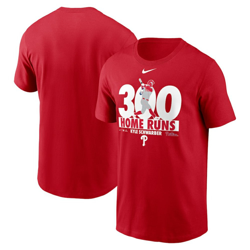 Kyle Schwarber Philadelphia Phillies 300 Home Runs Milestone T-Shirt Red