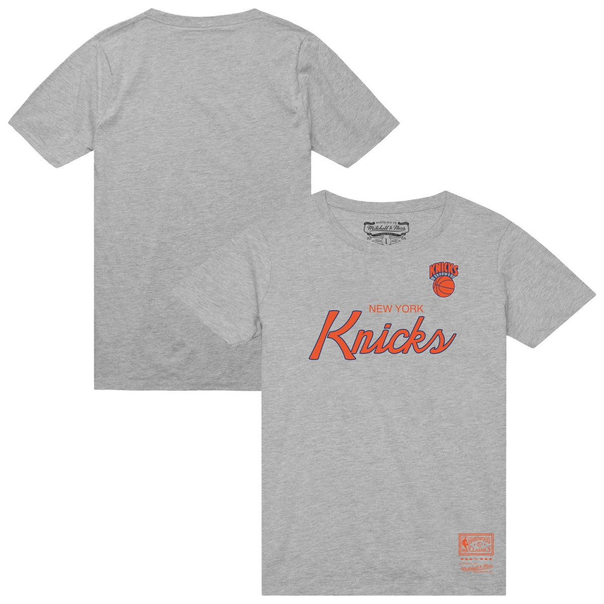 New York Knicks Big & Tall Hardwood Classics Vintage Wordmark T-Shirt - Heather Gray on sale