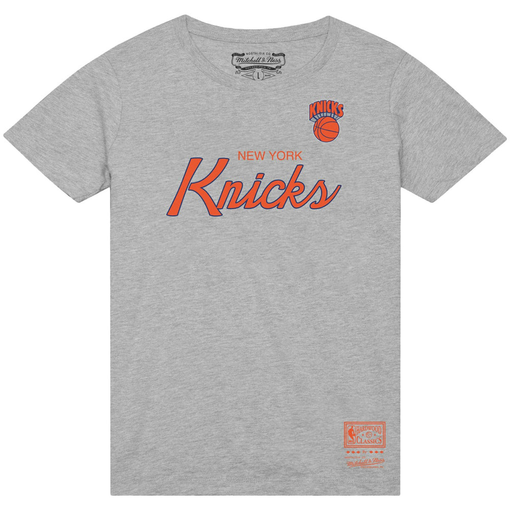 New York Knicks Big & Tall Hardwood Classics Vintage Wordmark T-Shirt - Heather Gray on sale