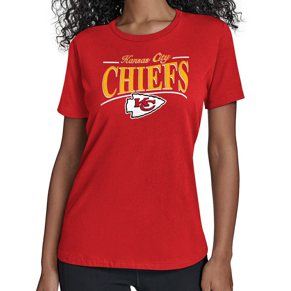 Kansas City Chiefs Starter Women's Arch Stripe T-Shirt - Red outlet