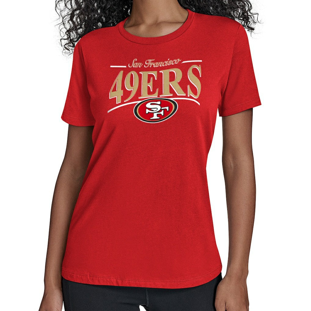 San Francisco 49ers Starter Women's Arch Stripe T-Shirt - Scarlet outlet
