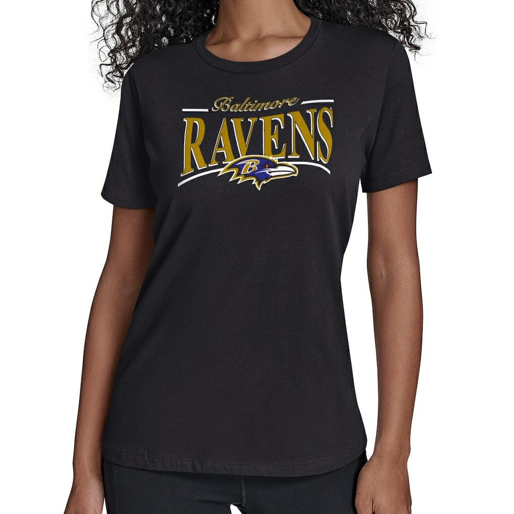 Baltimore Ravens Starter Women's Arch Stripe T-Shirt - Black online