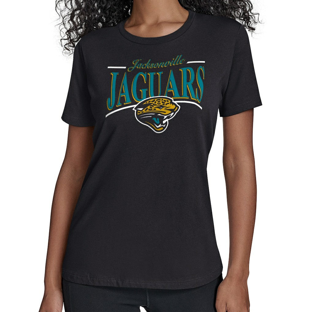 Jacksonville Jaguars Starter Women's Throwback Arch Stripe T-Shirt - Black cheap