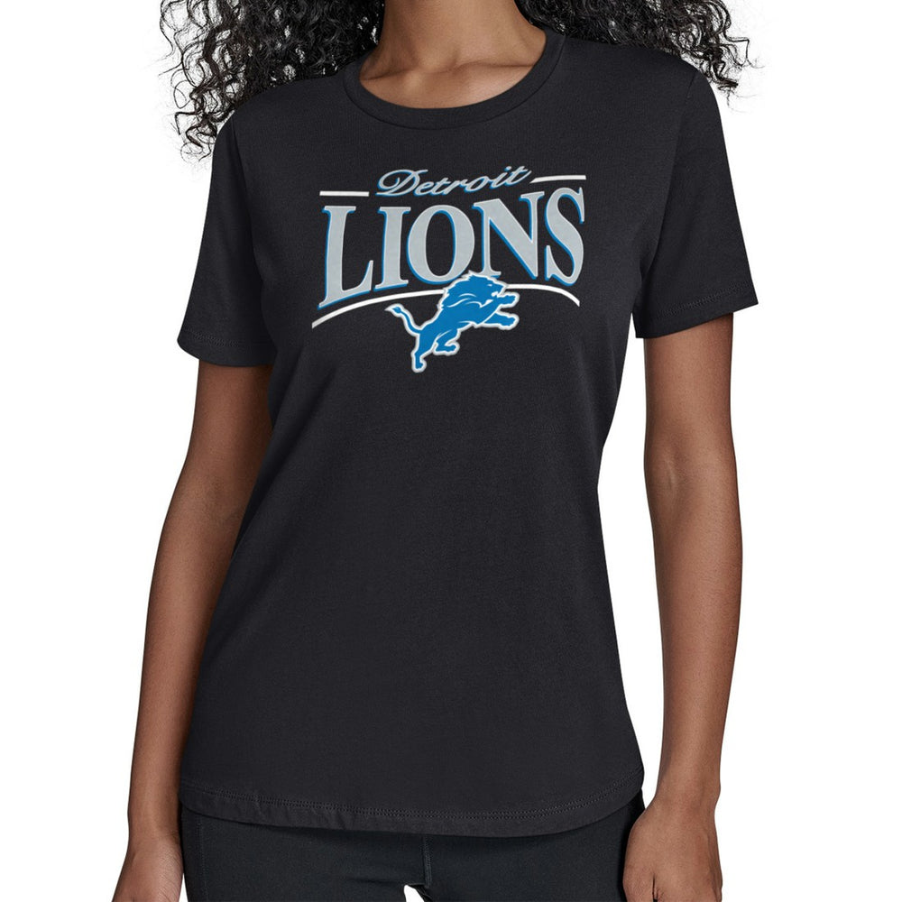Detroit Lions Starter Women's Arch Stripe T-Shirt - Black for sale