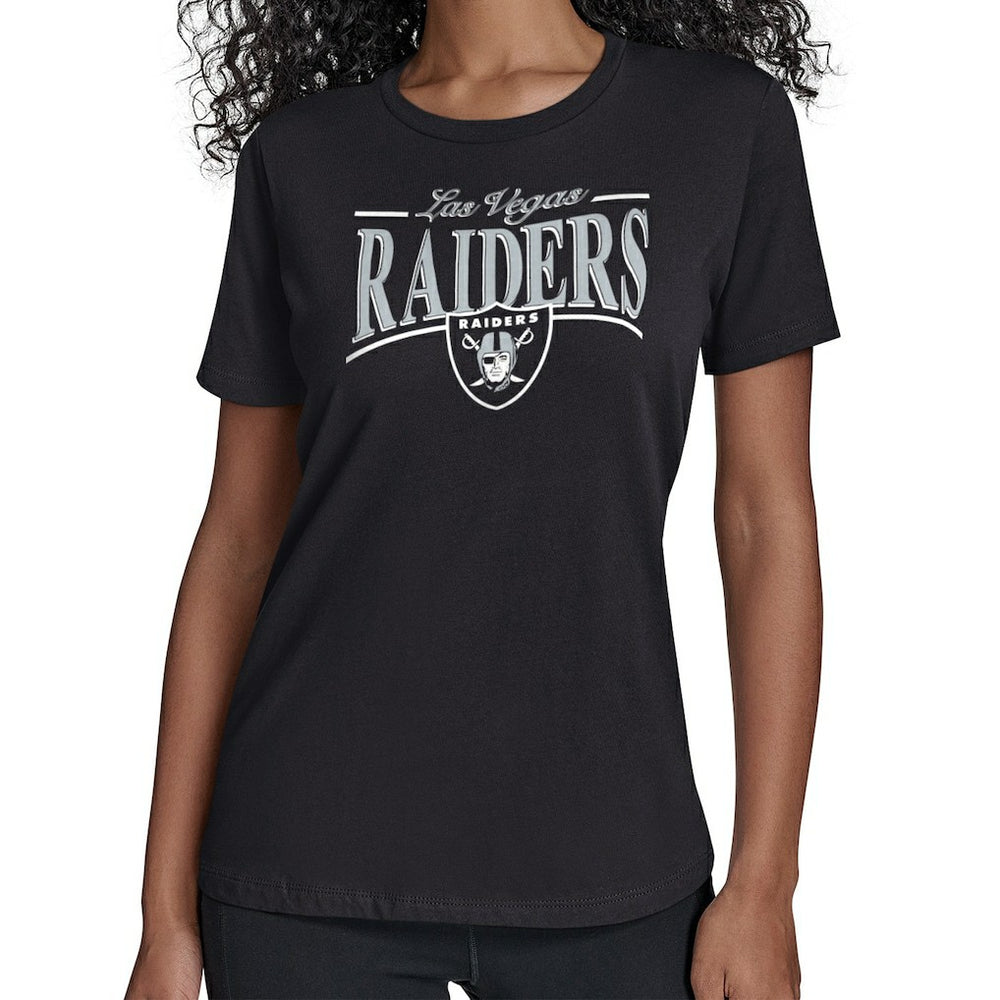 Las Vegas Raiders Starter Women's Arch Stripe T-Shirt - Black sale
