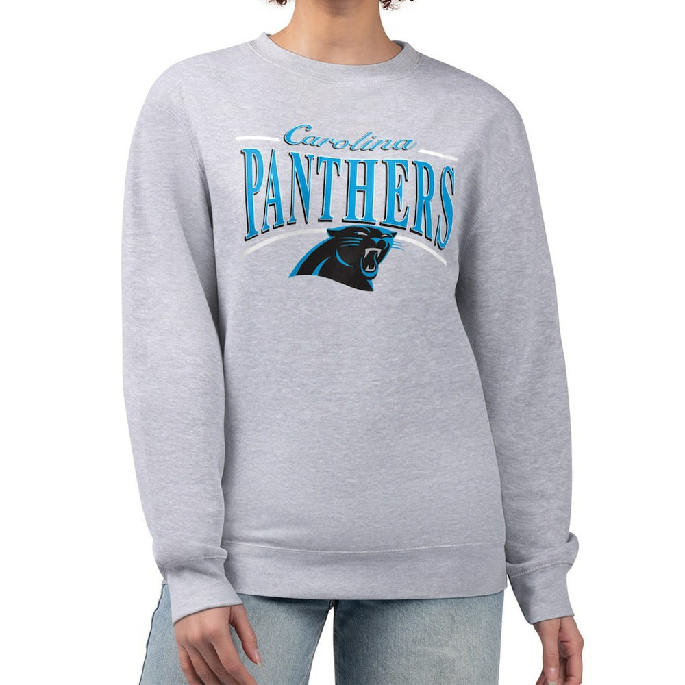 Carolina Panthers Starter Women's Arch Stripe Fleece Pullover Sweatshirt - Gray cheap