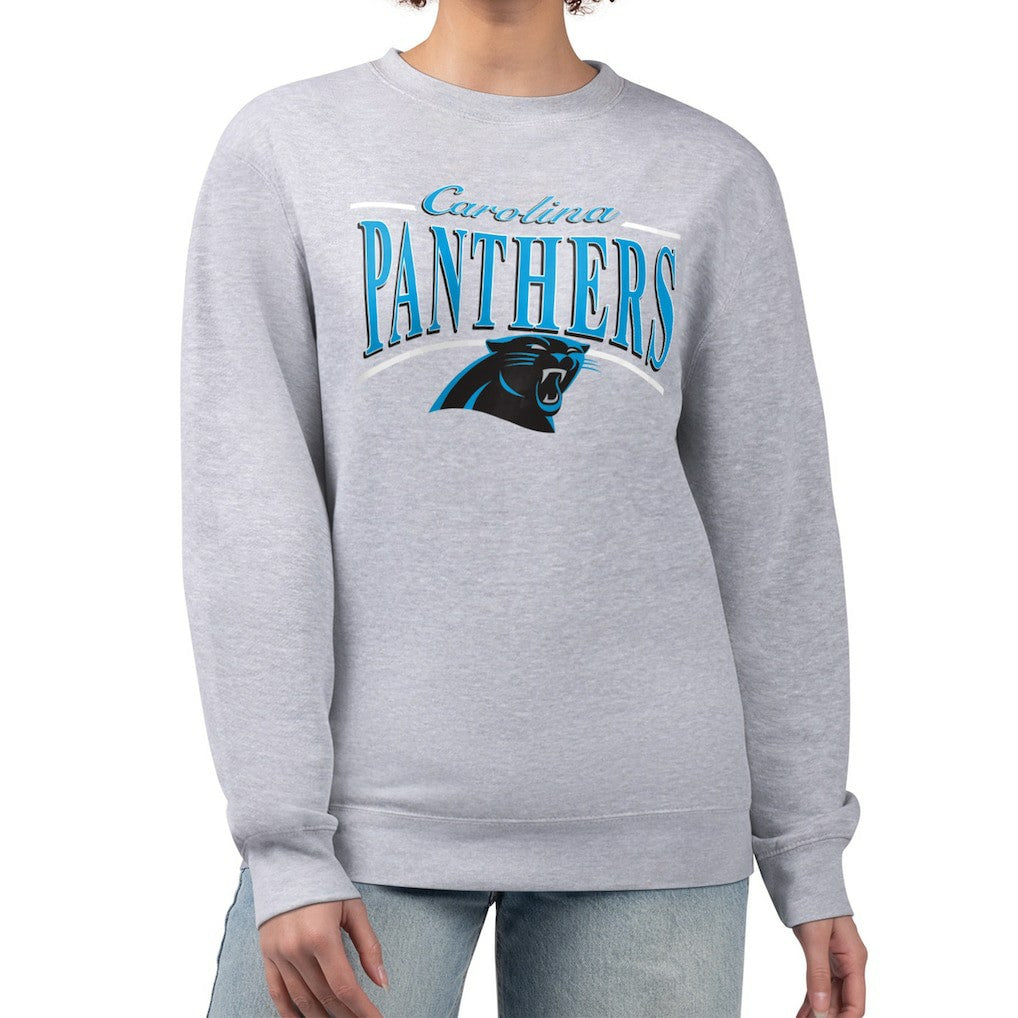 Carolina Panthers Starter Women's Arch Stripe Fleece Pullover Sweatshirt - Gray cheap