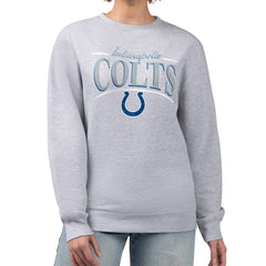 Indianapolis Colts Starter Women's Arch Stripe Fleece Pullover Sweatshirt - Gray cheap