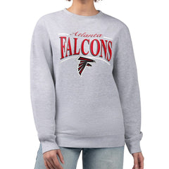 Atlanta Falcons Starter Women's Arch Stripe Fleece Pullover Sweatshirt - Gray for sale