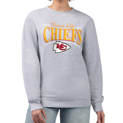 Kansas City Chiefs Starter Women's Arch Stripe Fleece Pullover Sweatshirt - Gray sale