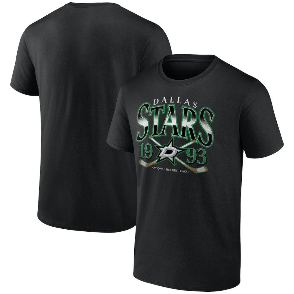 Dallas Stars Retro Cross Sticks T-Shirt - Black T-shirts