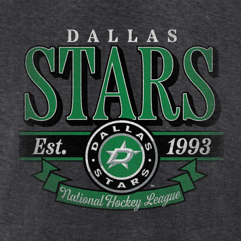 Dallas Stars Women's Retro Banner V-Neck T-Shirt - Charcoal T-shirts