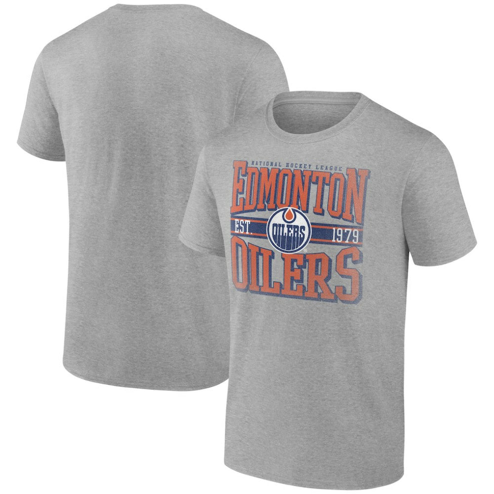 Edmonton Oilers Retro Vibe T-Shirt - Heather Gray T-shirts
