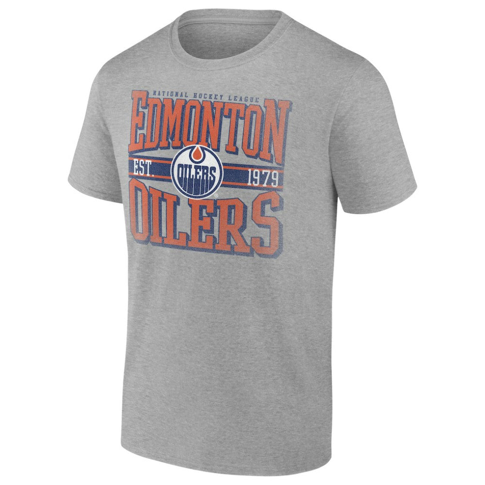 Edmonton Oilers Retro Vibe T-Shirt - Heather Gray T-shirts