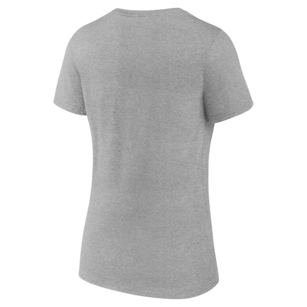 Edmonton Oilers Women's Retro Script V-Neck T-Shirt - Gray T-shirts